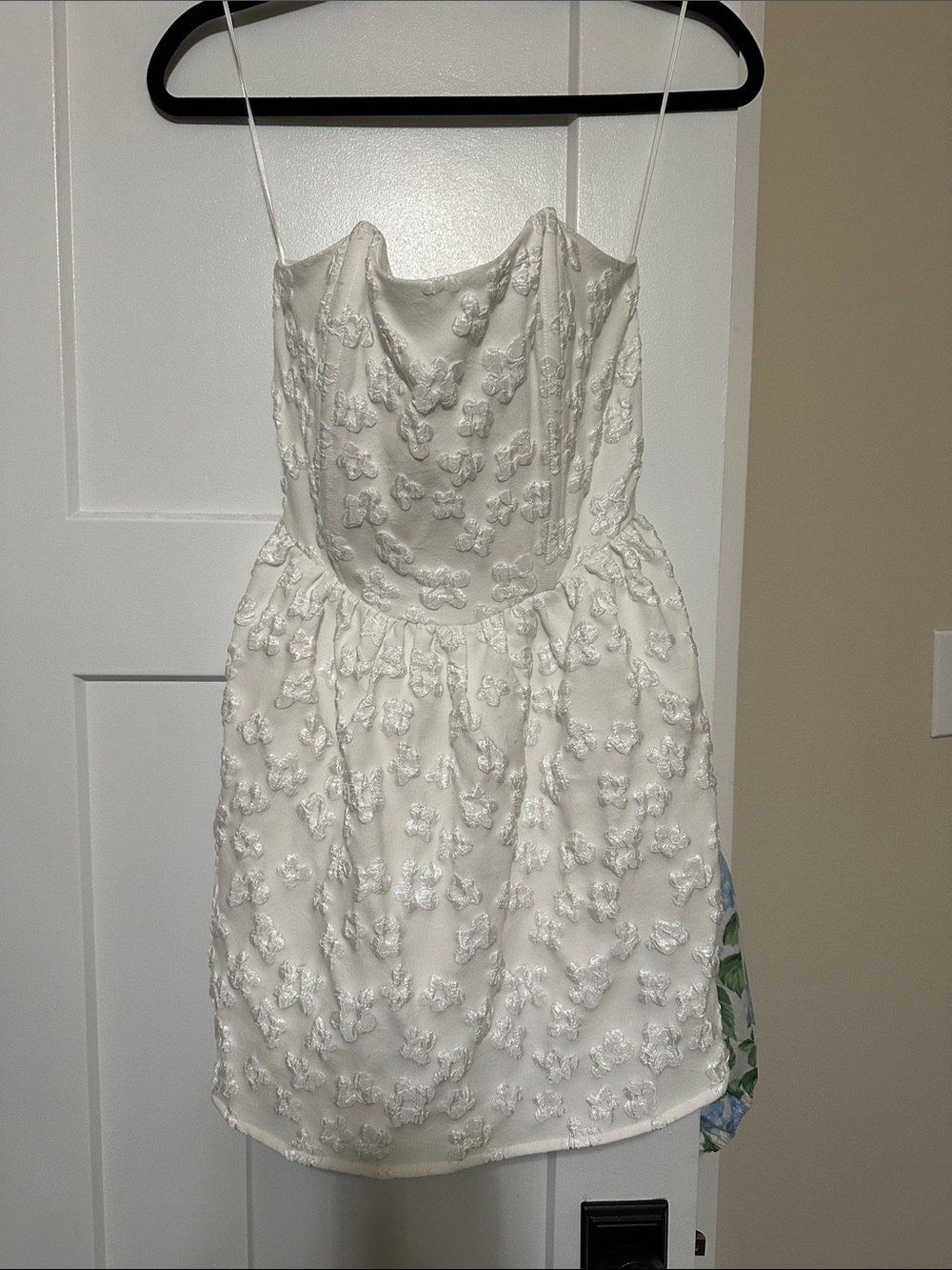 Mini white jacquard boutique dress